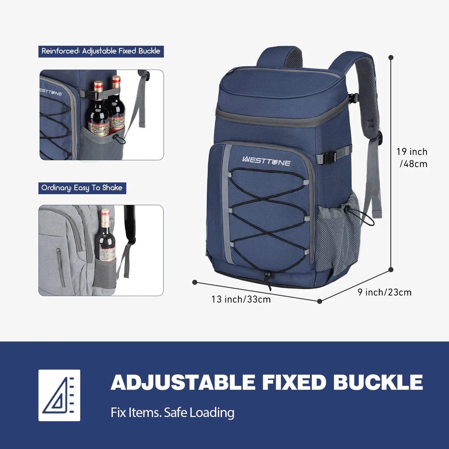 Westtune 35 Can Cooler Backpack Leakproof Insulated Soft Cooler Bag for Camping Beach Hiking Travel