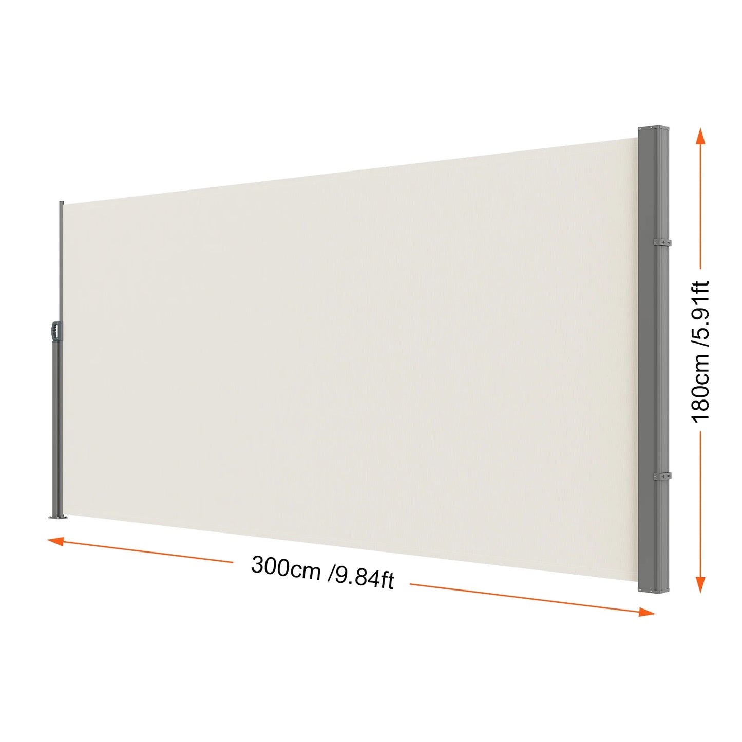 Retractable Side Awning Outdoor Privacy Polyester Waterproof
