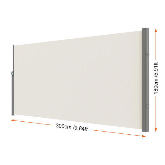Retractable Side Awning Outdoor Privacy Polyester Waterproof