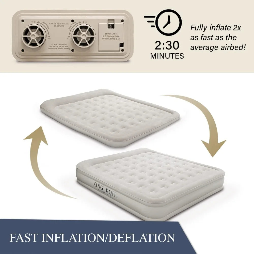 King Size Double Height Adjustable Air Mattress With Pump