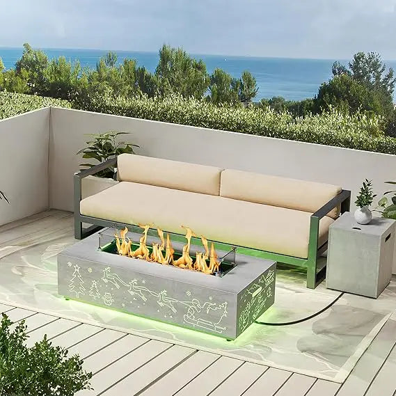 Propane Fire Pit Table 42 Inch Gas Fire Pits Outdoor Fireplaces Tabletop Fire Pit for Patio CSA Certified