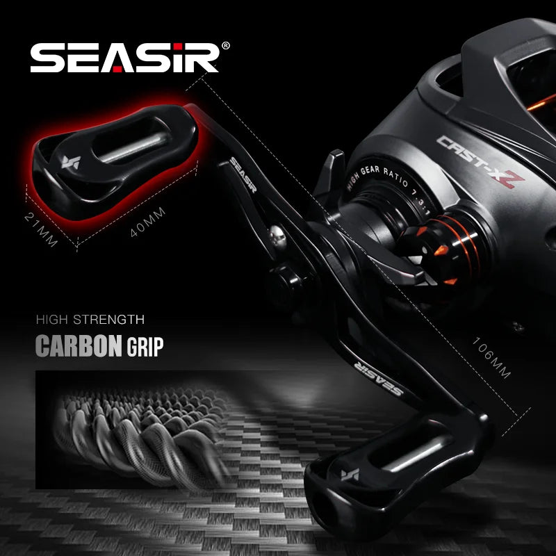 SeaSir Cast X2 Baitcast Reel 7 3 To 1 N52 Brake Bearing