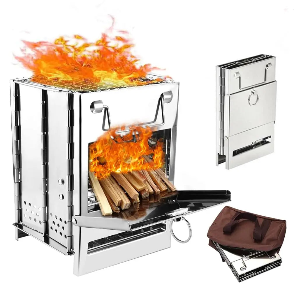 Collapsible Stainless Steel Camping Wood Burning Stove