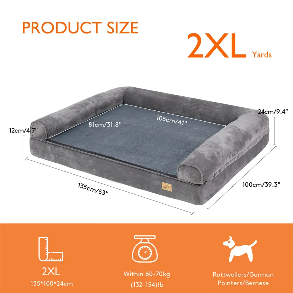 XXXL Calming Orthopedic Dog Bed Memory Foam Waterproof Cover