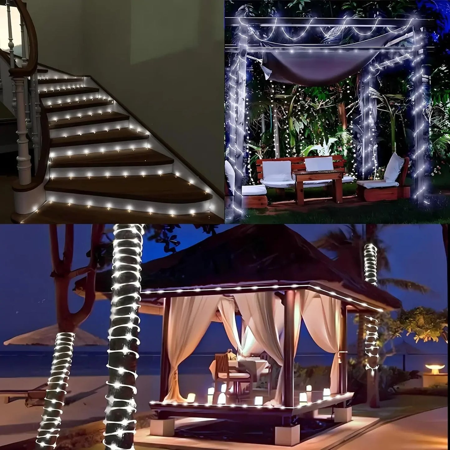 200 LED Solar String Lights 8 Modes Waterproof Outdoor