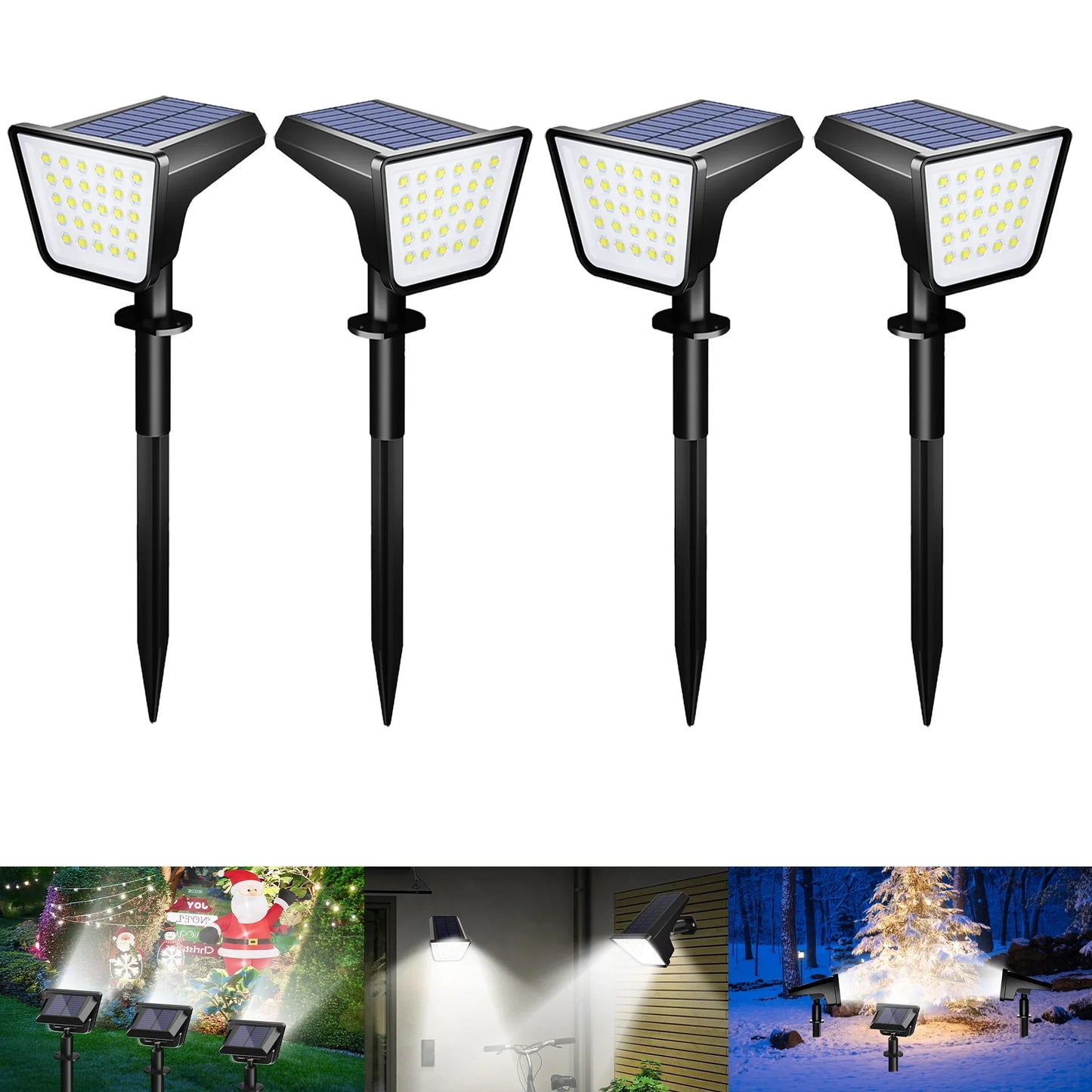 4 Pack Waterproof Solar Street Lights For Yard Garden