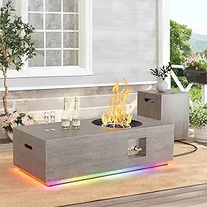 Propane Fire Pit Table 42 Inch Gas Fire Pits Outdoor Fireplaces Tabletop Fire Pit for Patio CSA Certified