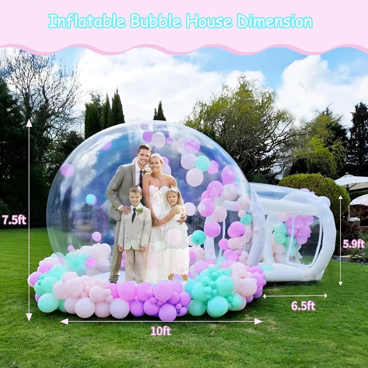 Customization White Bounce House Transparent Inflatable Camping Tent Bubble Dome House for Balloon Event