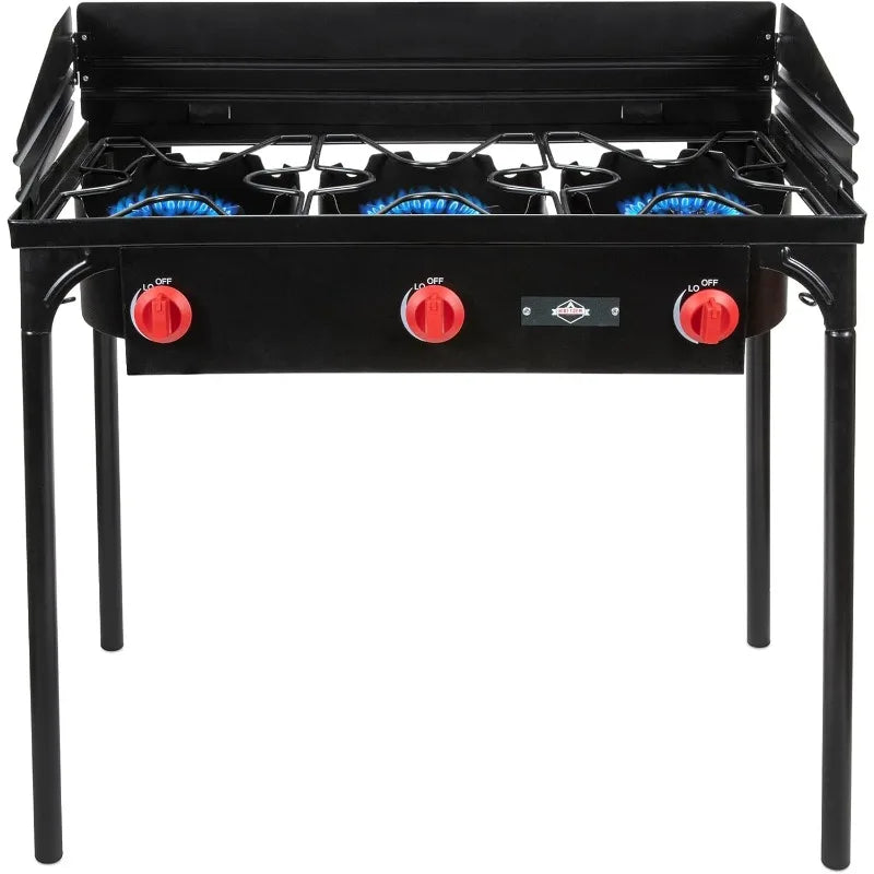 Hike Crew Cast Iron 3 Burner Outdoor Propane Portable Stove