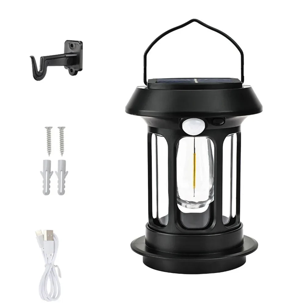Type C Rechargeable Solar Camping Lantern Waterproof Durable