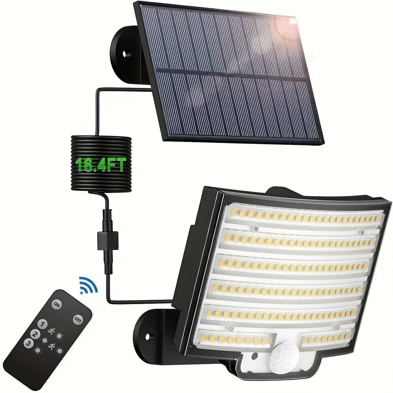 Solar LED Motion Sensor Waterproof Flood Light Remote