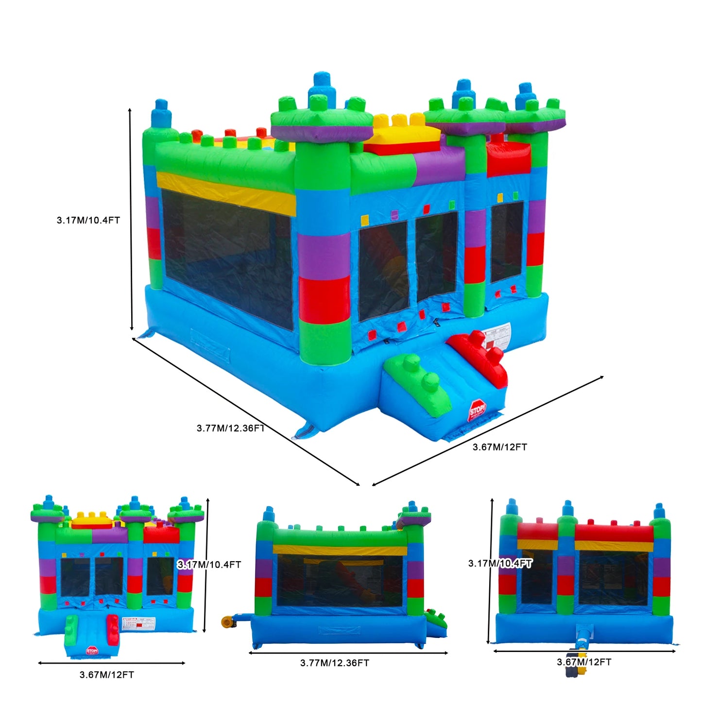 PVC Commercial Inflatable Bounce House for Big Kids with Built in Slide for Outdoor Backyard Birthday Parties
