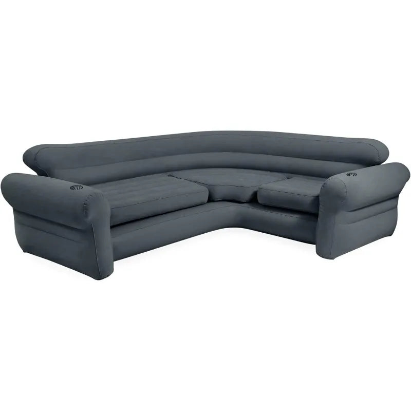 Intex Inflatable L Shaped Corner Sofa Velvet Air Couch