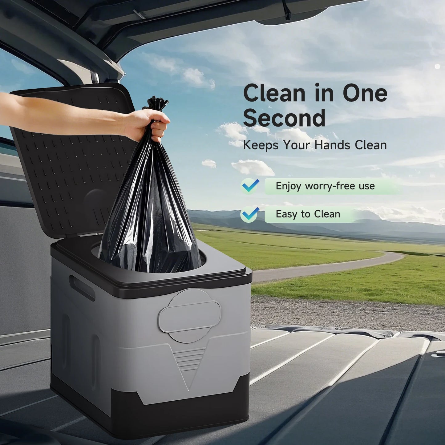 Portable Camping Toilet For Adults Folding Potty With Lid