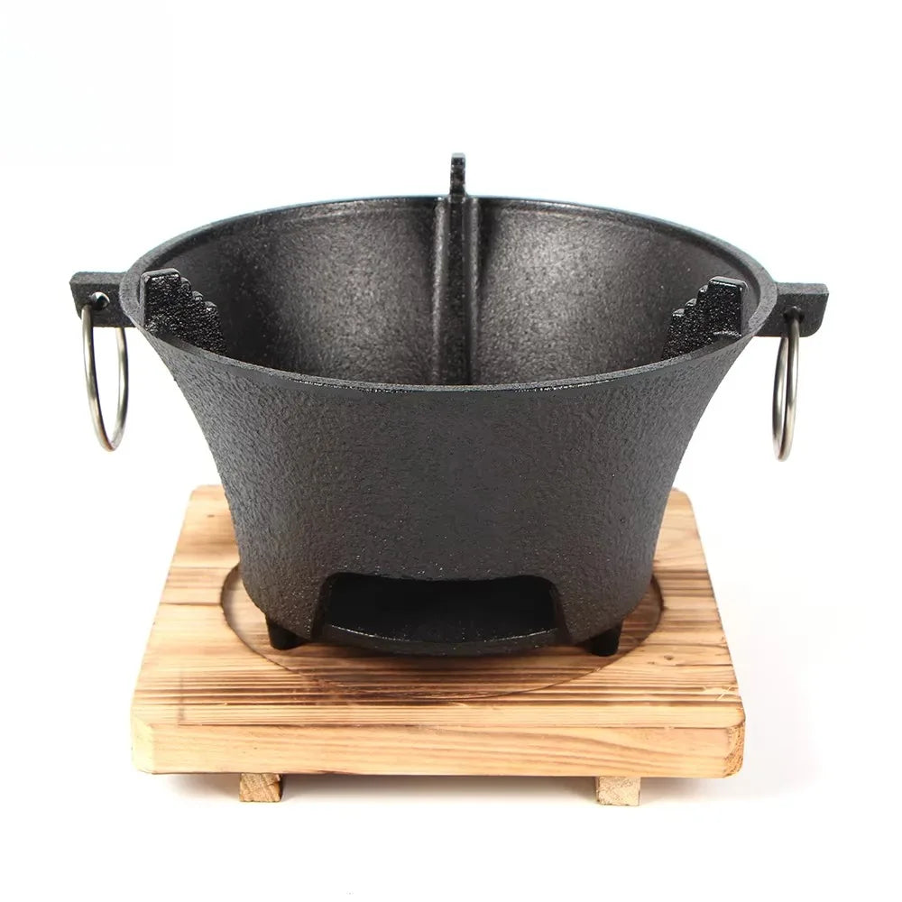 Cast Iron Barbecue Stove for Charcoal and Alcohol Grilling