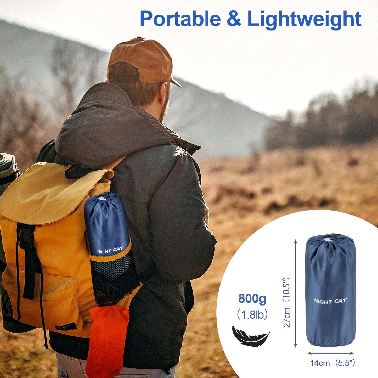 Waterproof Ultralight Inflatable Sleeping Pad With Pillow