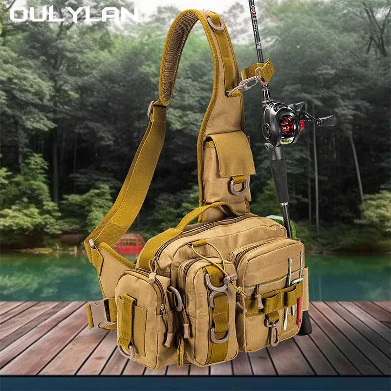 Outdoor Shoulder Bag Sports Climbing Backpack Tactical Hiking Camping Daypack Fishing Backpack