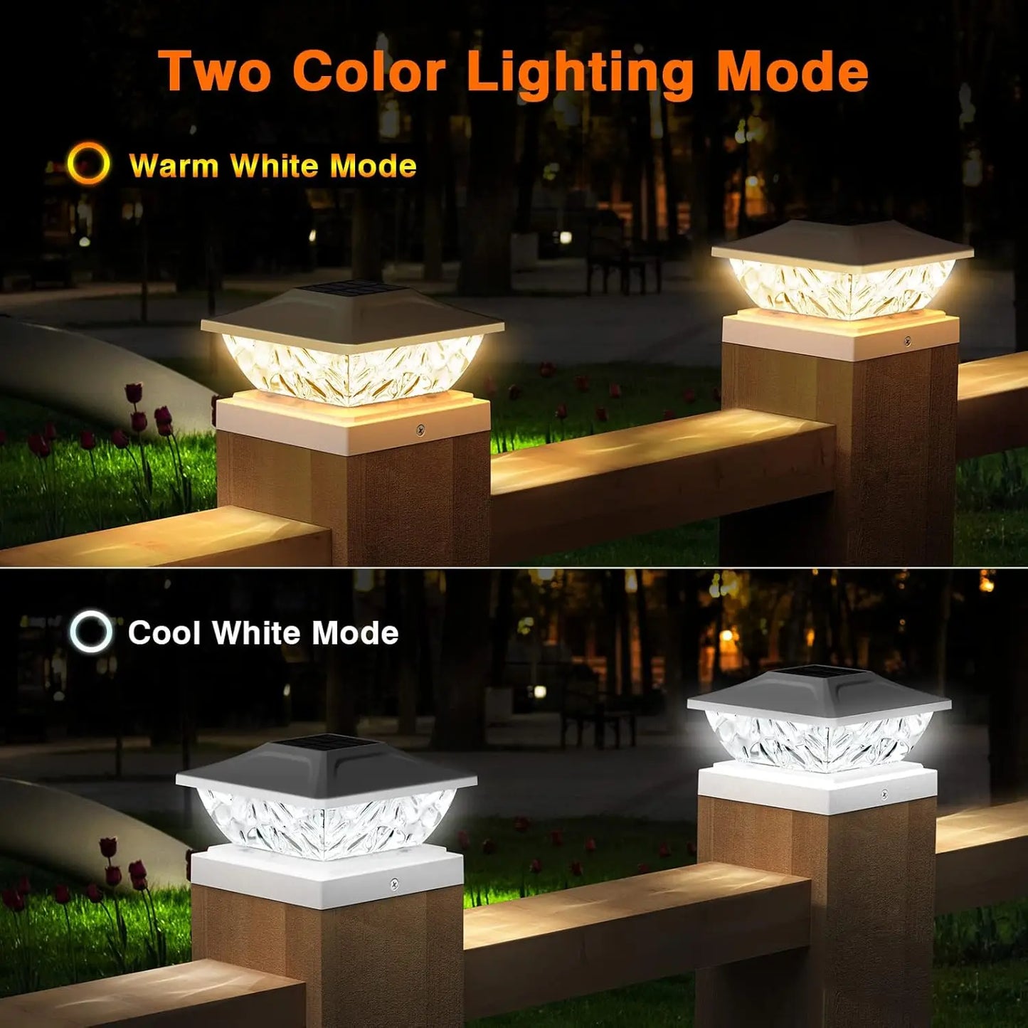 Bright Solar Post Deck Lights White For 4x4 4.5x4.5 5x5