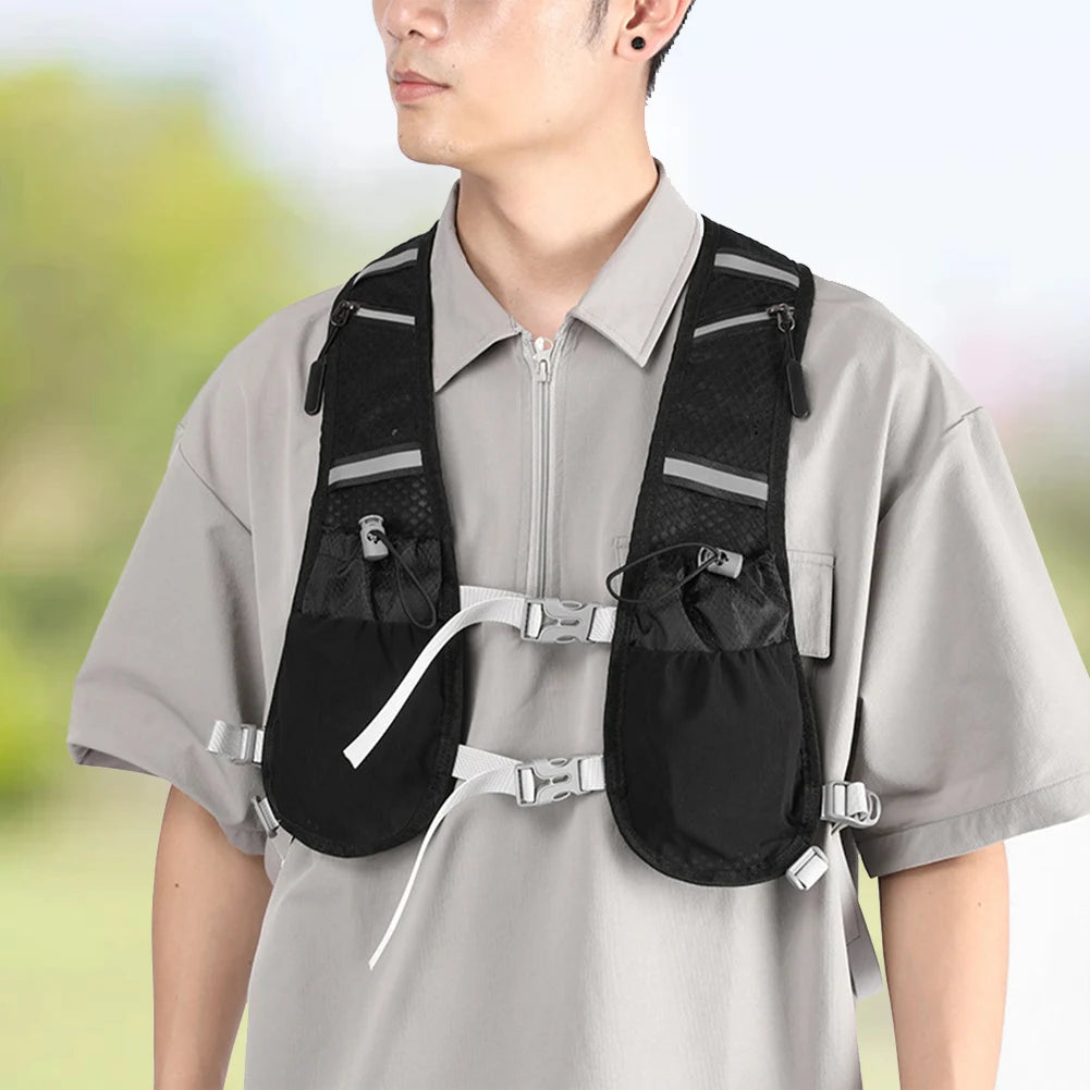 Hydration Running Vest for Men and Women Breathable Reflective Lightweight Cycling Backpack with Multiple Pockets