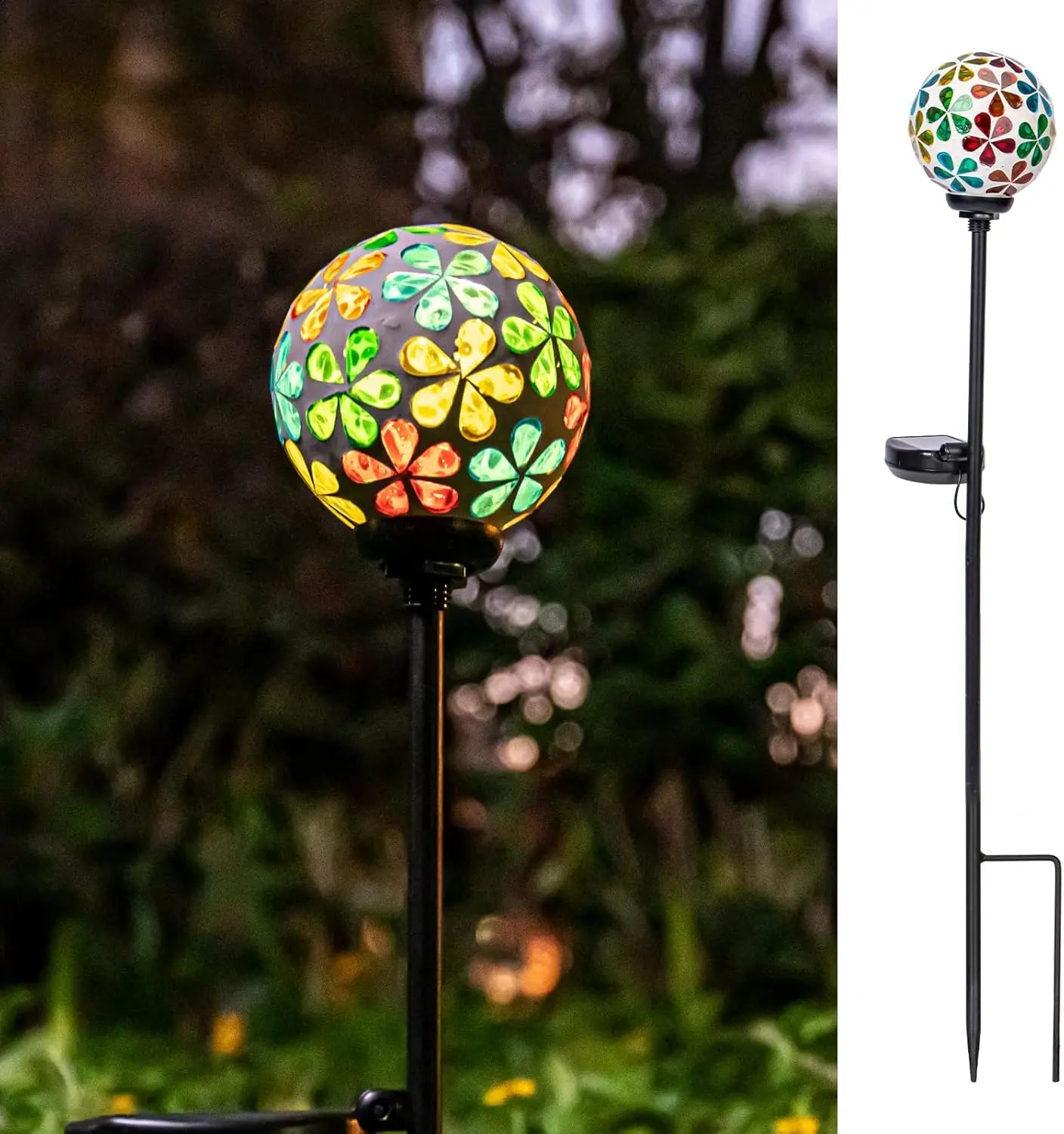 Solar Mosaic LED Garden Stake Light Waterproof Outdoor