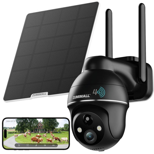 4G LTE Solar Security Camera Outdoor With Color Night Vision