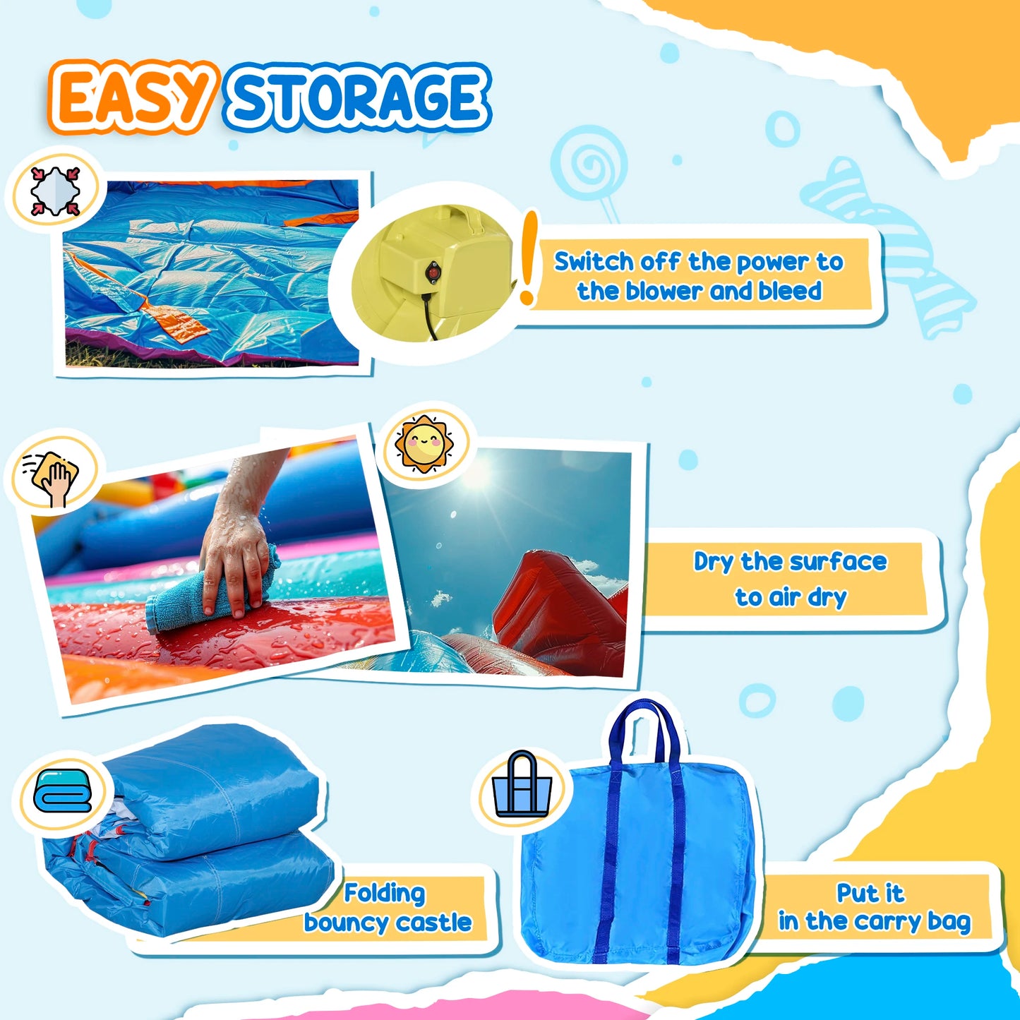 6 in 1 Inflatable Bounce House Outdoor Toy Inflatable Water Slide for Kids