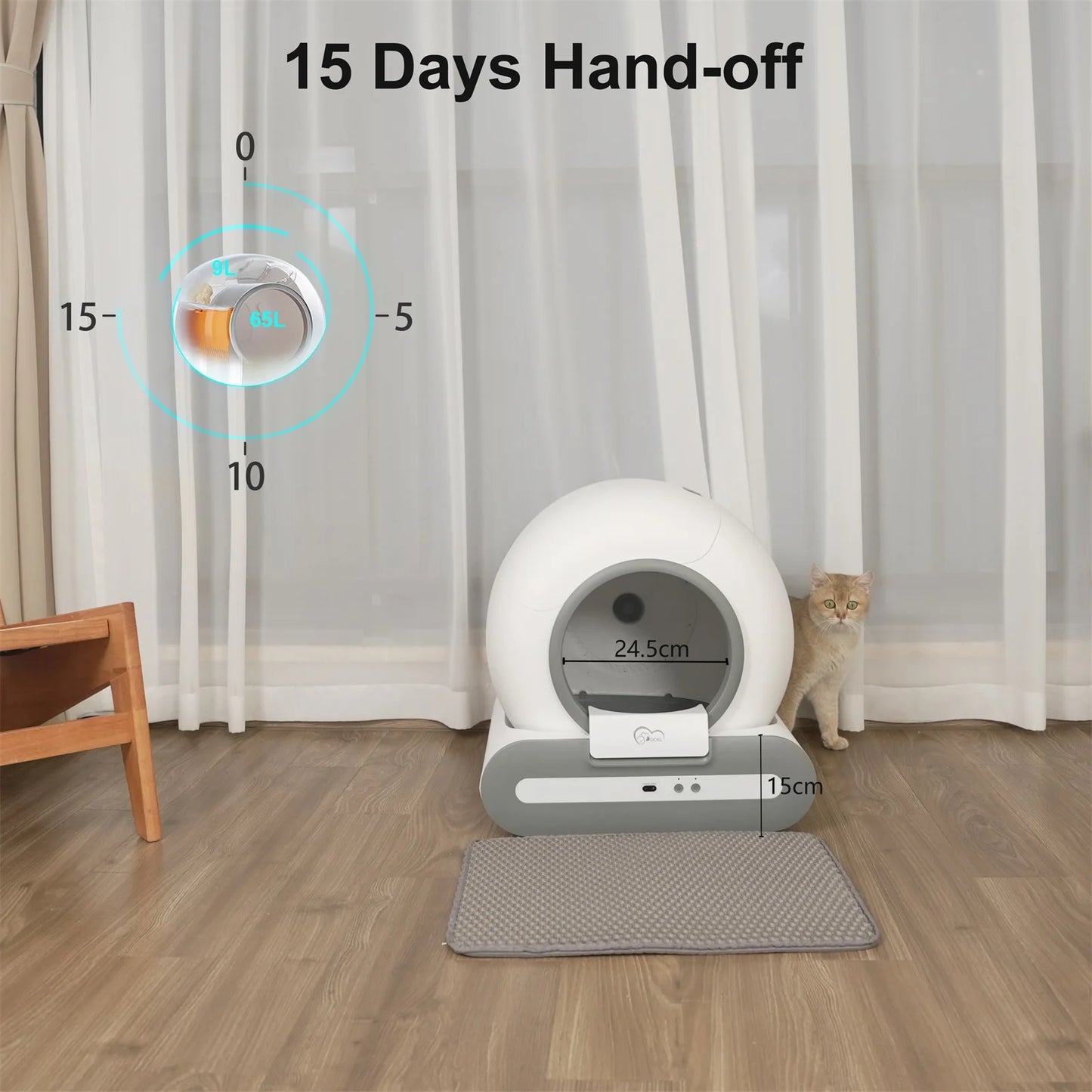 Doel Automatic Self Cleaning Cat Litter Box App Control