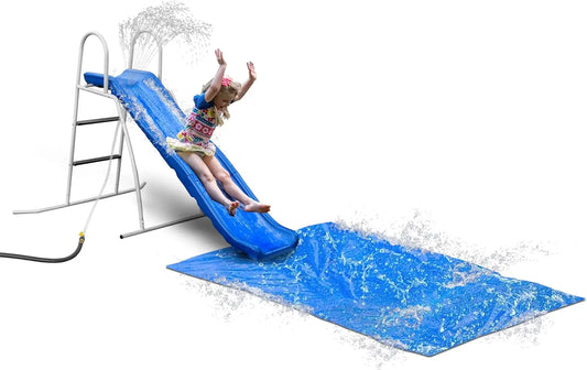 Water Wave Slide Plus for Kids Ages 3 to 8 Freestanding Outdoor Waterslide with Built-in Adjustable Sprinkler and Ground Tarp