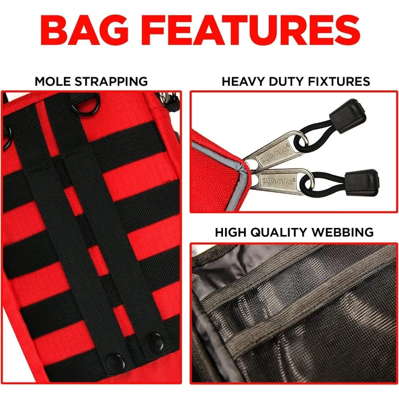 Ever Ready Industries Outdoor Protection and Workplace First Aid Kit Emergency Medical and Trauma Kit Color Coded