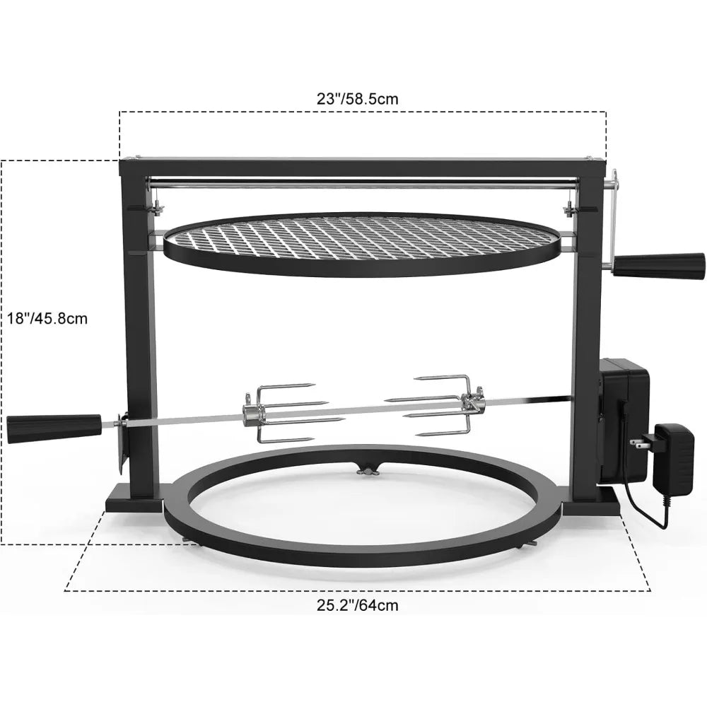 Outdoor Stove Rotary System for Solo Stove Bonfire 19.5 Inch Smokeless Fire Pit