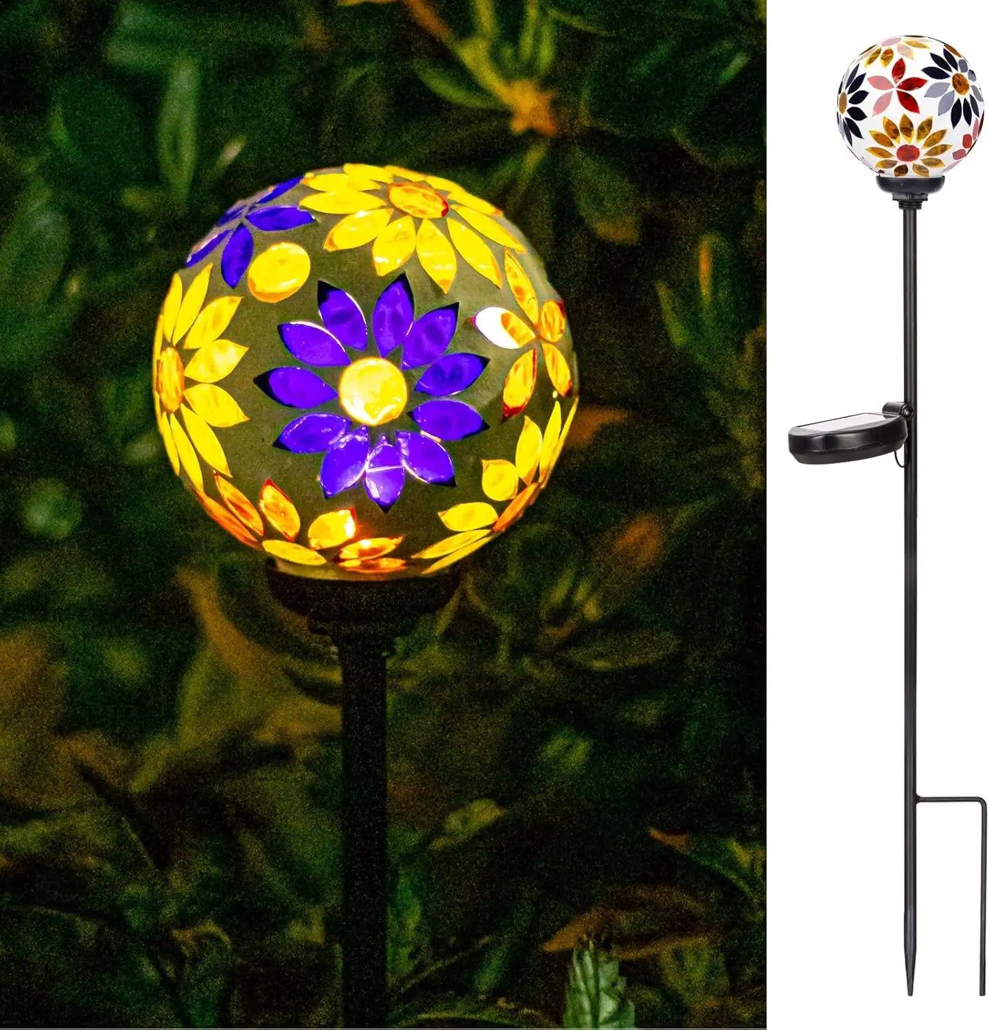Solar Mosaic LED Garden Stake Light Waterproof Outdoor