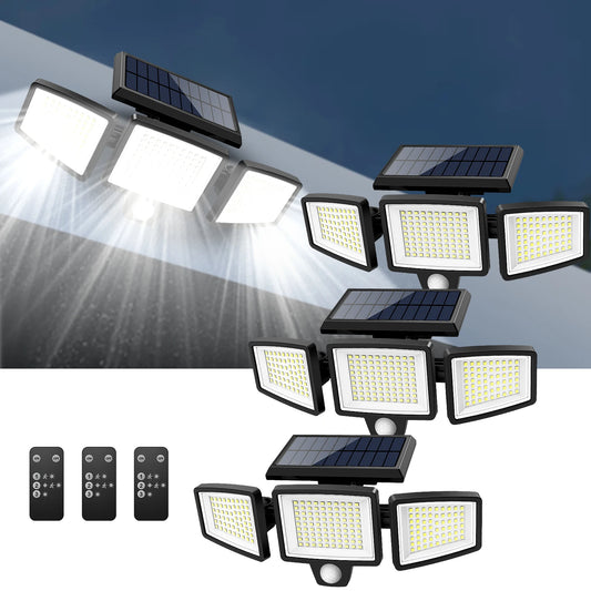 IP65 Waterproof Triple Head Solar Motion Light 2500LM