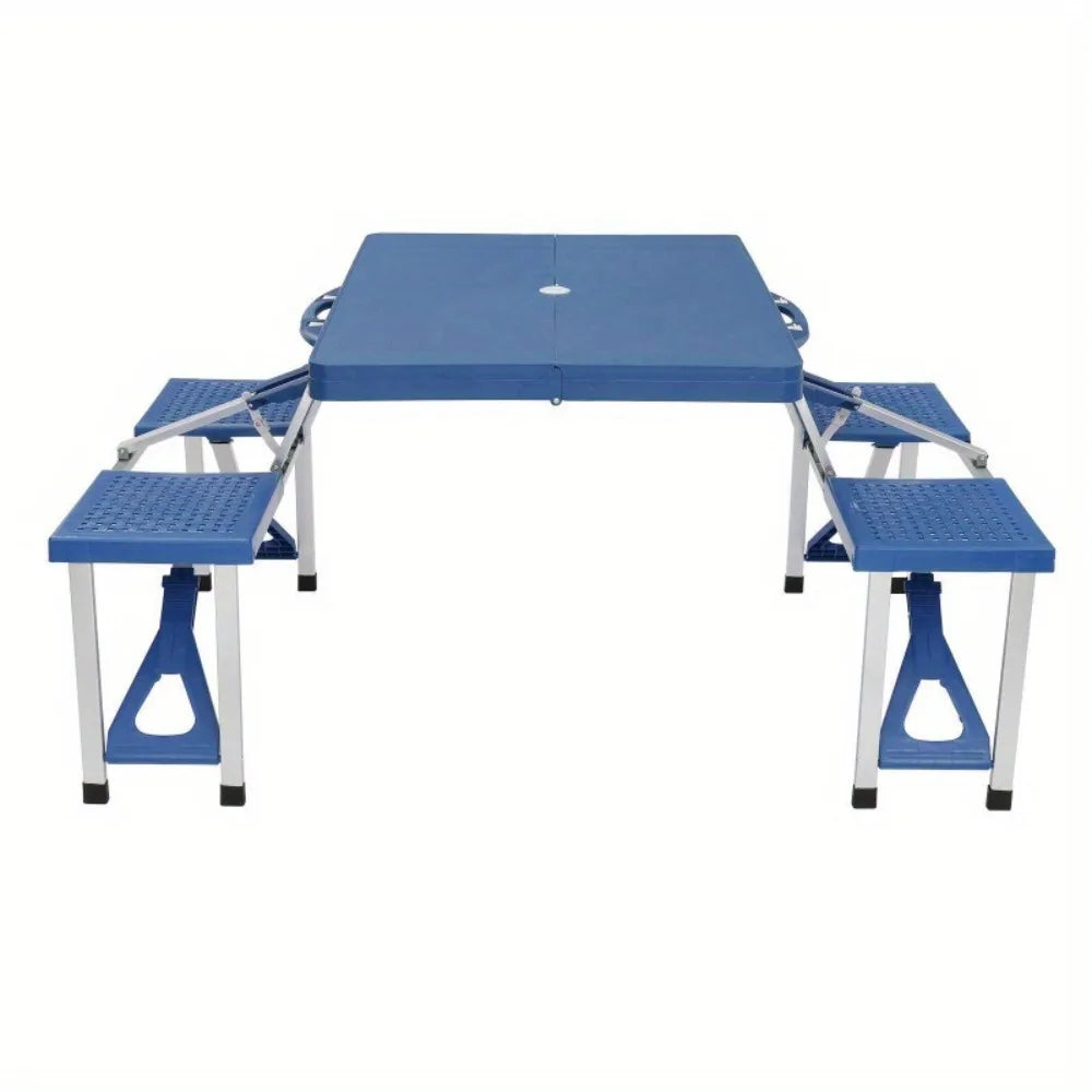 Portable Folding Picnic Table and Chair Set 4 Seats Camping Outdoor Party Furniture