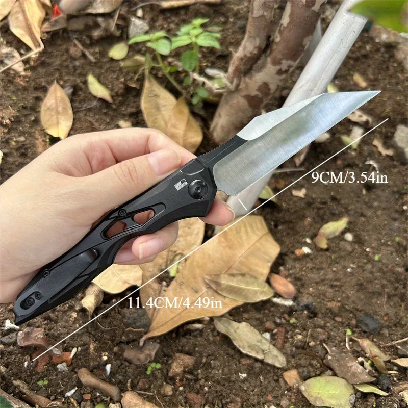 EDC Pocket Folding Knife Aluminum Handle Camping Hunting