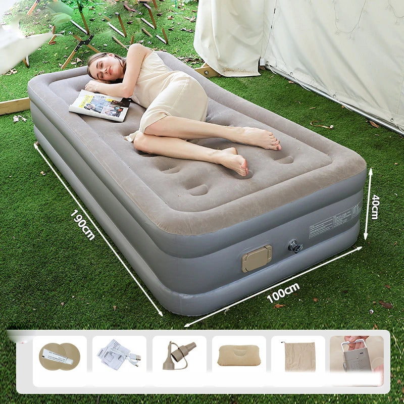 Portable Folding Inflatable Camping Mattress With Pump