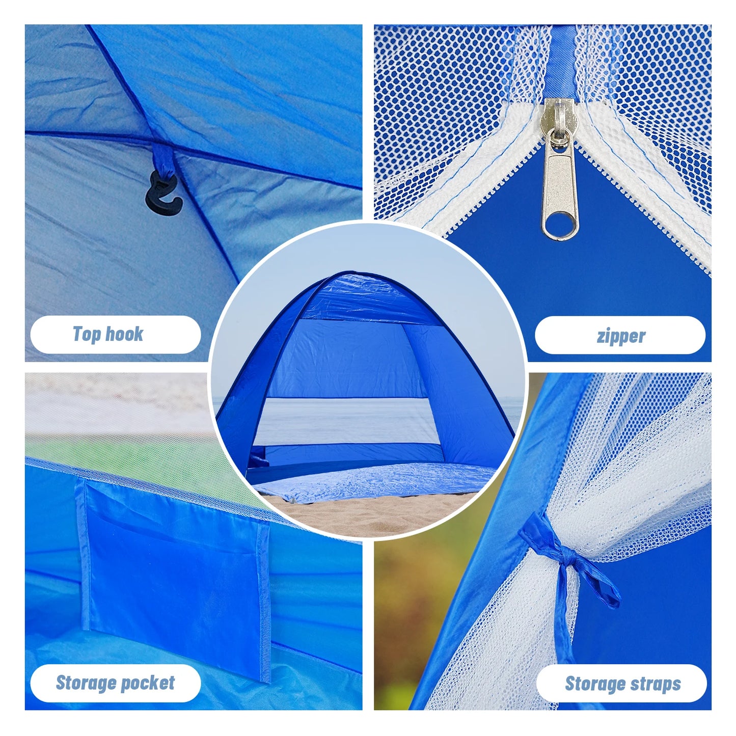 Pop Up Beach Tent Handbag Compact Folding For Outdoor Travel