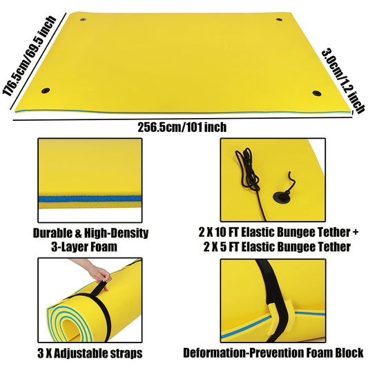 9X6 Ft Floating Water Mat Extra Thick XPE Foam Pad Large