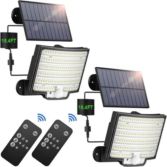 Solar LED Motion Sensor Waterproof Flood Light Remote