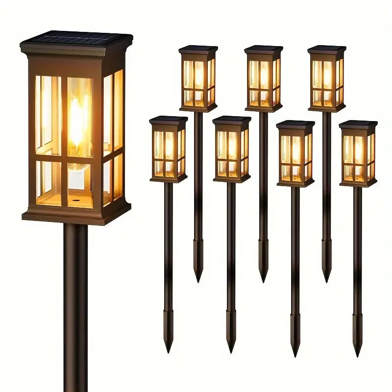 2 6 8 Pack Solar Pathway Lights Super Bright Outdoor LED