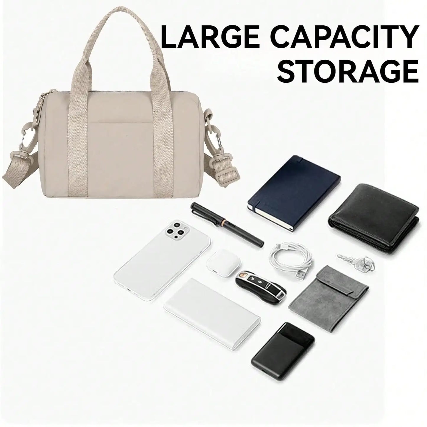Women's Small Square Tote Bag Large Capacity With Compartments Hand or Shoulder Waterproof Fashionable For Travel Work
