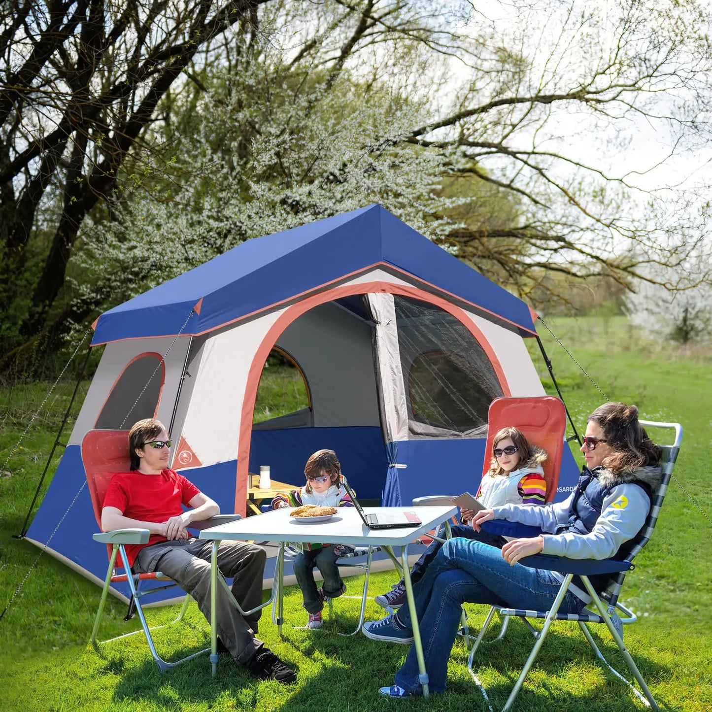 8 Person Camping Tent Portable Family Cabin Tent Windproof