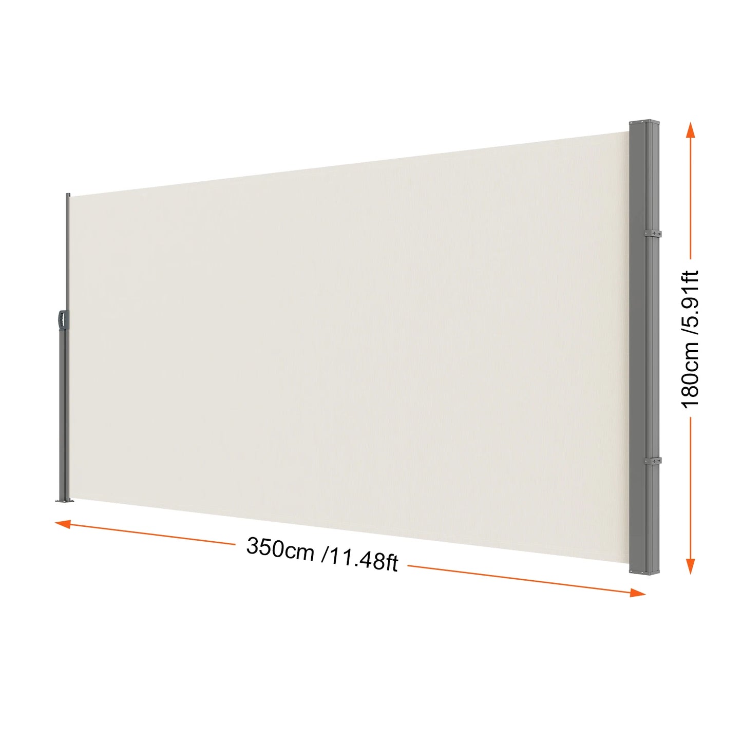 Retractable Side Awning Outdoor Privacy Polyester Waterproof