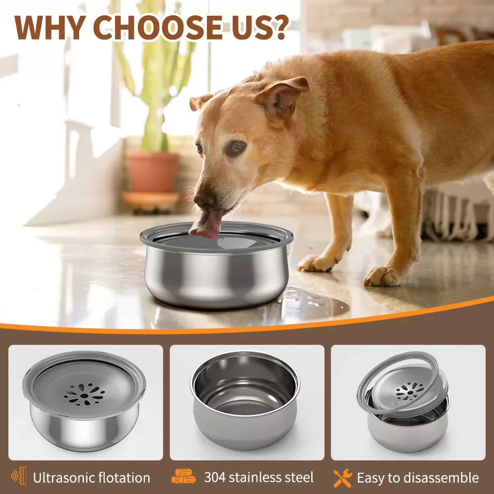 4L Stainless Steel No Spill Travel Dog Water Dispenser