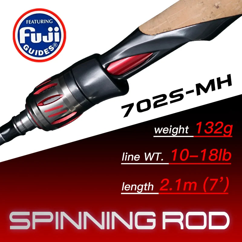 SeaSir Repeater Spinning Rod Fuji Guide Carbon 2A Cork 6Kg