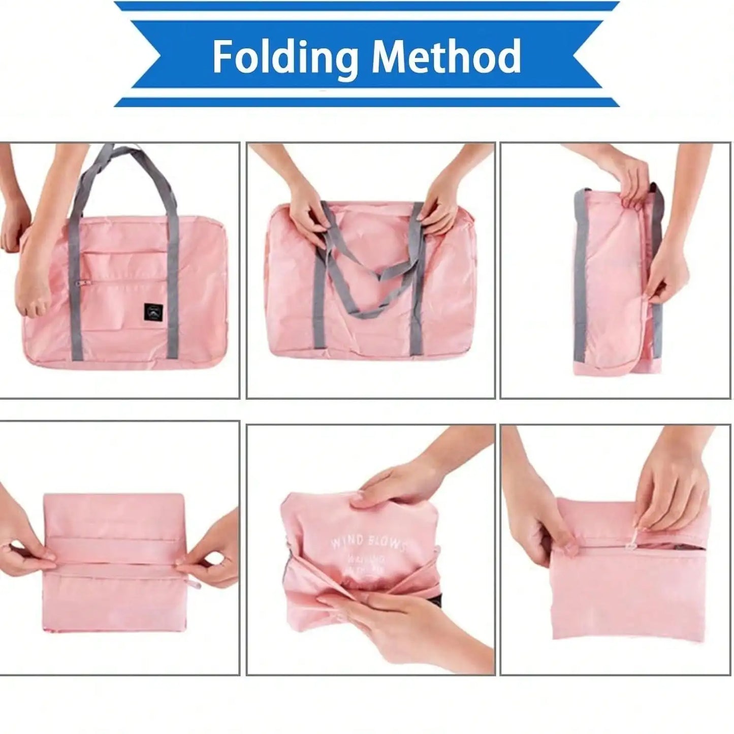 Foldable Travel Duffel Bag Waterproof Lightweight Tote Carry On Luggage Personal Item Sports Gym Vacation Bag