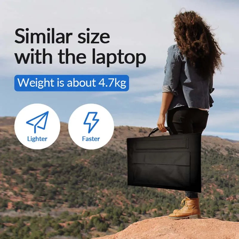 Ctolity 100W 18V Portable Foldable Flexible Monocrystalline Solar Panel Charger for Camping Outdoor Travel