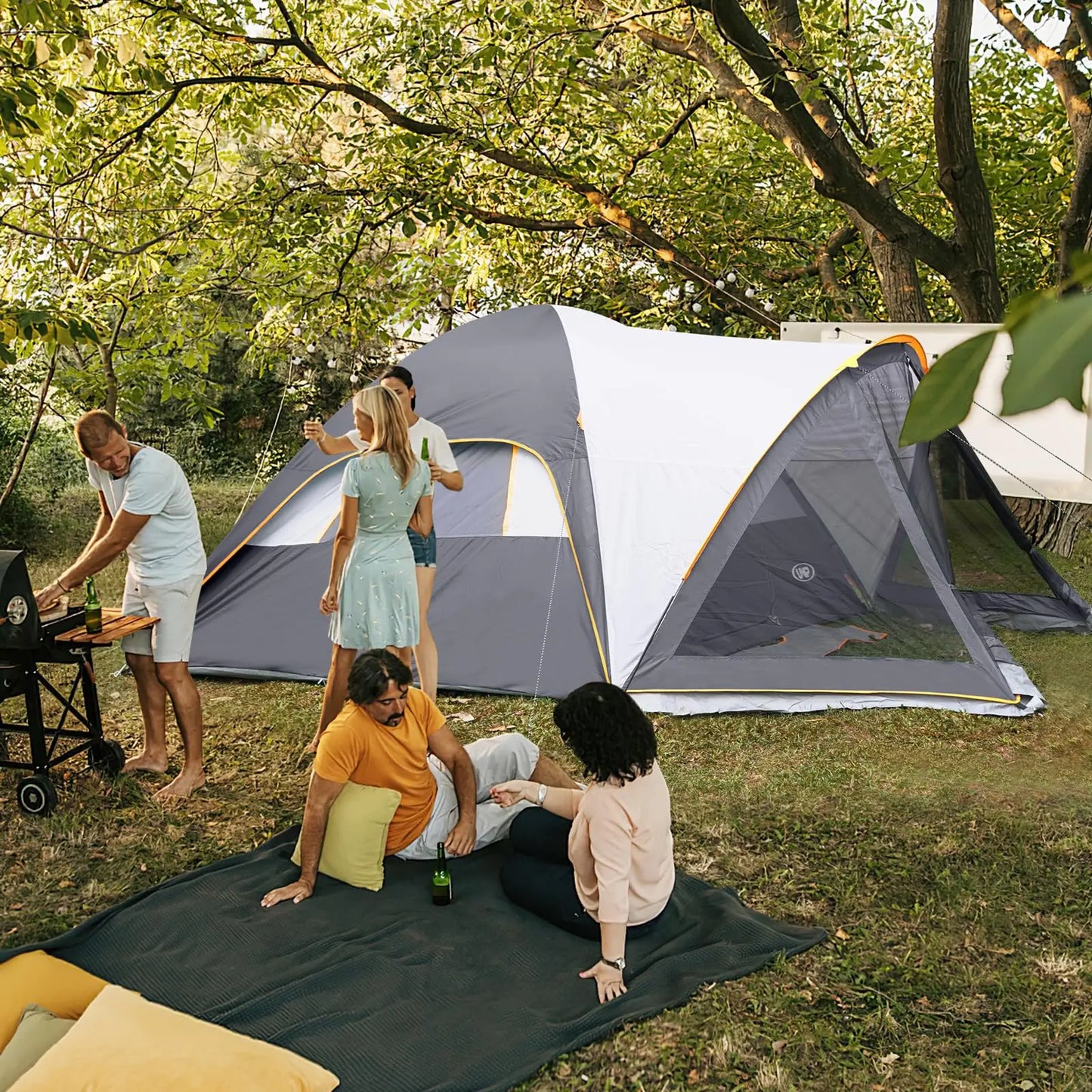 Portable 6 Person Camping Tent With Screen Room 14x11x72