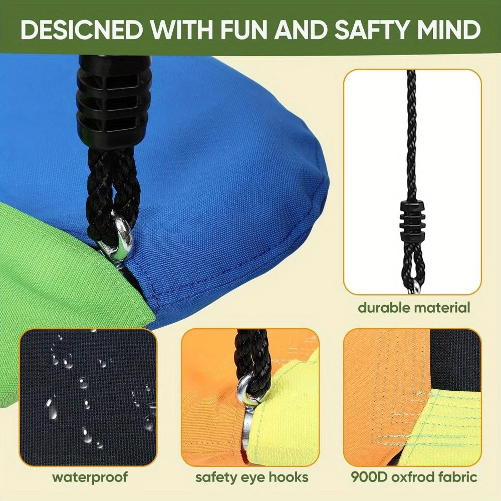 800lb Giant 60 Inch Platform Tree Swing for Kids and Adults Wear Resistant with 2 Hanging Straps Available in 6 Colors