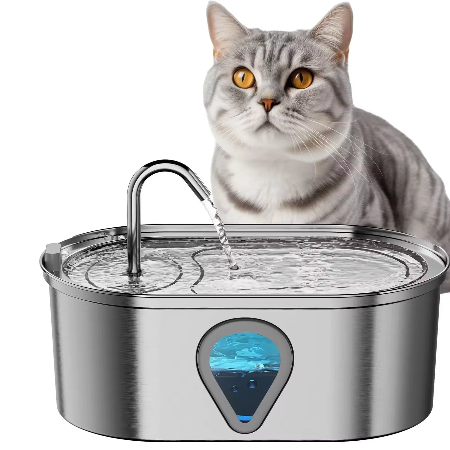 3.5L Cat Water Fountain Automatic Stainless Steel LED