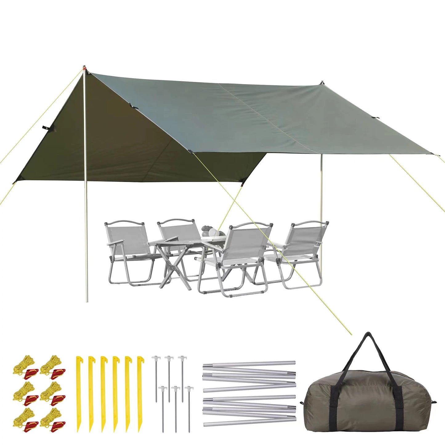 Beach Tent Sun Shelter UPF50 Waterproof With Aluminum Poles